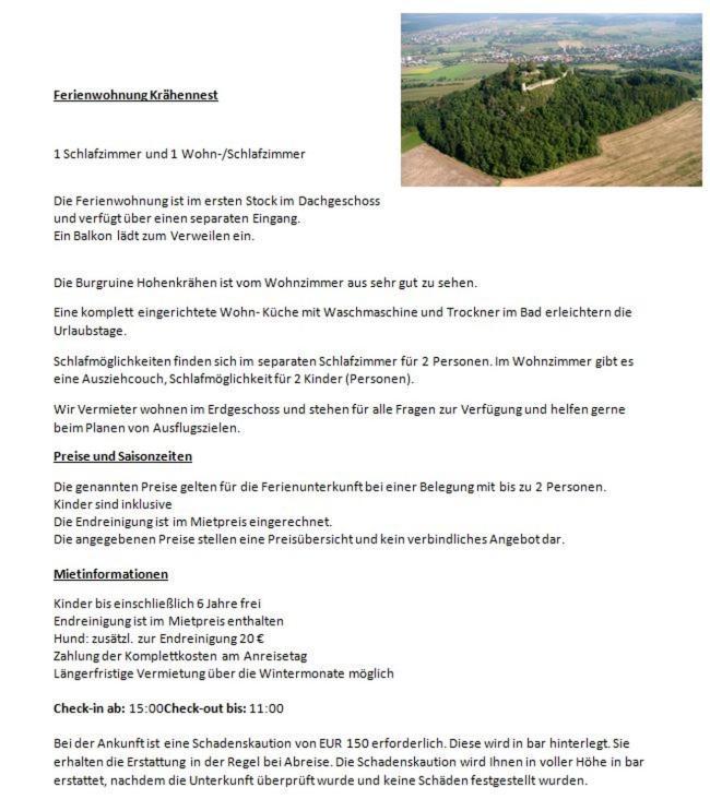Ferienwohnung Kraehennest In Den Hegaubergen - Naehe Bodensee Muhlhausen-Ehingen エクステリア 写真